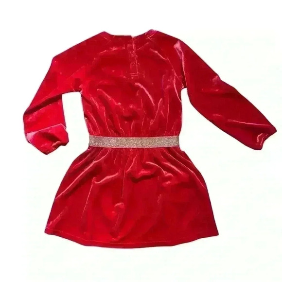 Hatley Girls Holiday Stars Crushed Velour Dress Size 6 - Picture 6 of 6